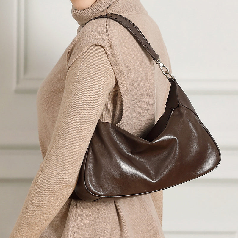 Women’s Genuine Leather Short-Handle Shoulder Bag