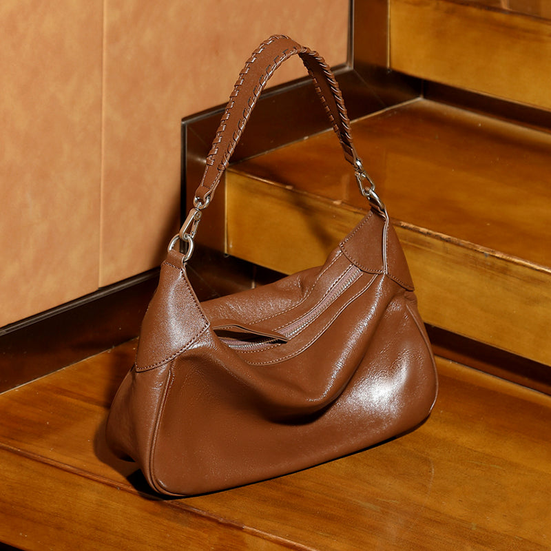 Women’s Genuine Leather Short-Handle Shoulder Bag