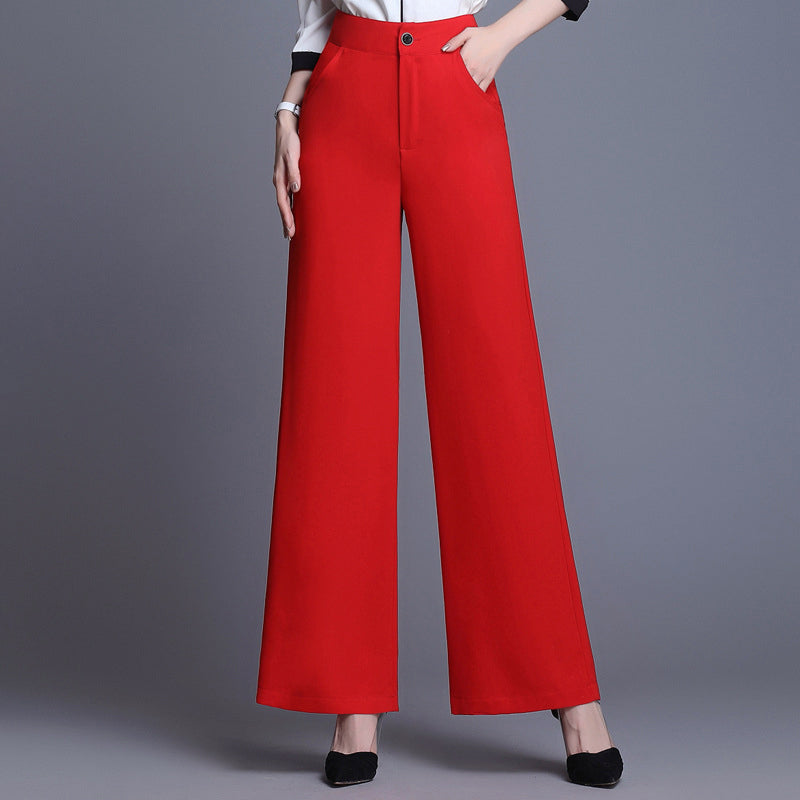 Women’s High-Waist Pants with Wide Leg Cut