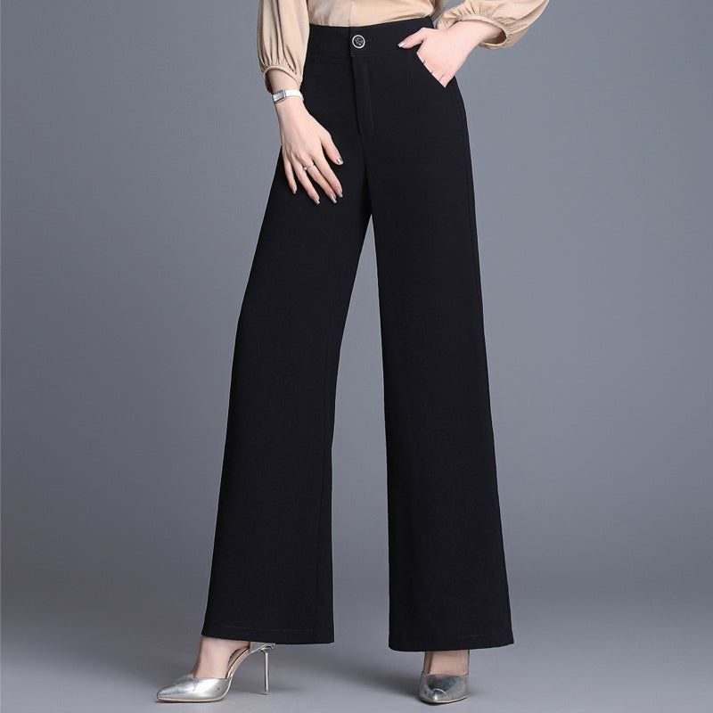 Women’s High-Waist Pants with Wide Leg Cut