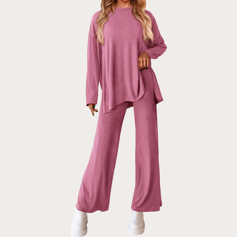 Women’s Lounge Set with Long Sleeve Top and Pants
