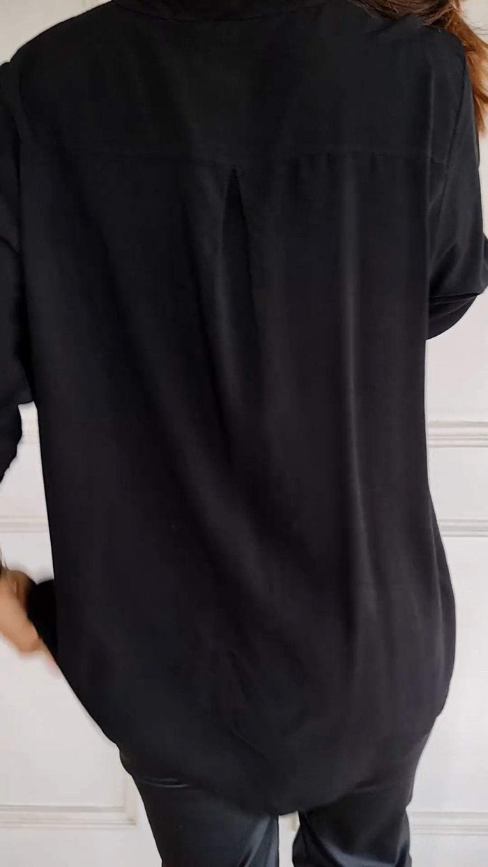 Paillettenbesetztes, lässiges Oberteil mit V-Ausschnitt und halben Ärmeln